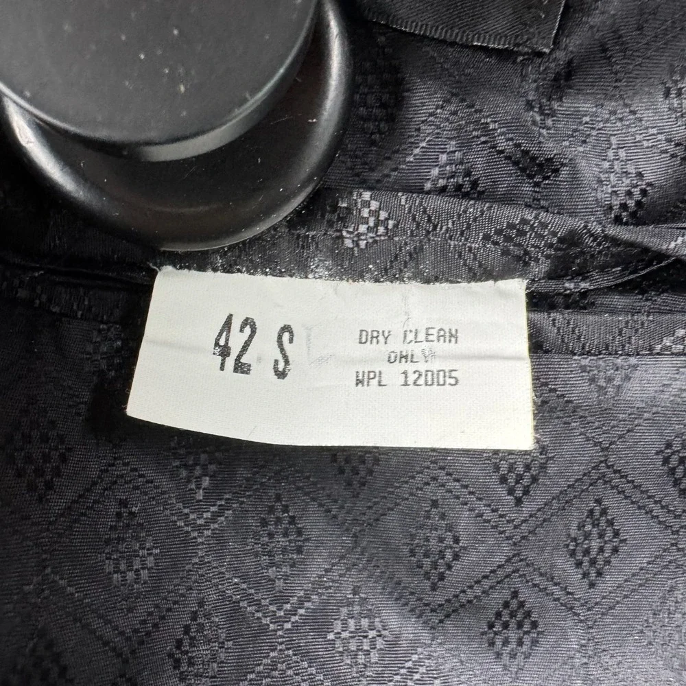 Vintage Oscar De La Renta Tuxedo Jacket 42 S Black Wool Formal Wedding DB Peak - Picture 8 of 12